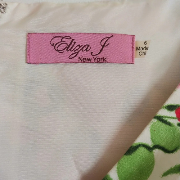 Eliza J Floral Print Fit & Flare Dress, Size 6 Zip up Multi Colored - Picture 6 of 9